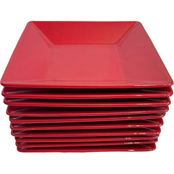 Waechtersbach Fun Factory Red-Cherry ~ Set of 2 ~ Square Salad Plates ~ 7" - Picture 2 of 16